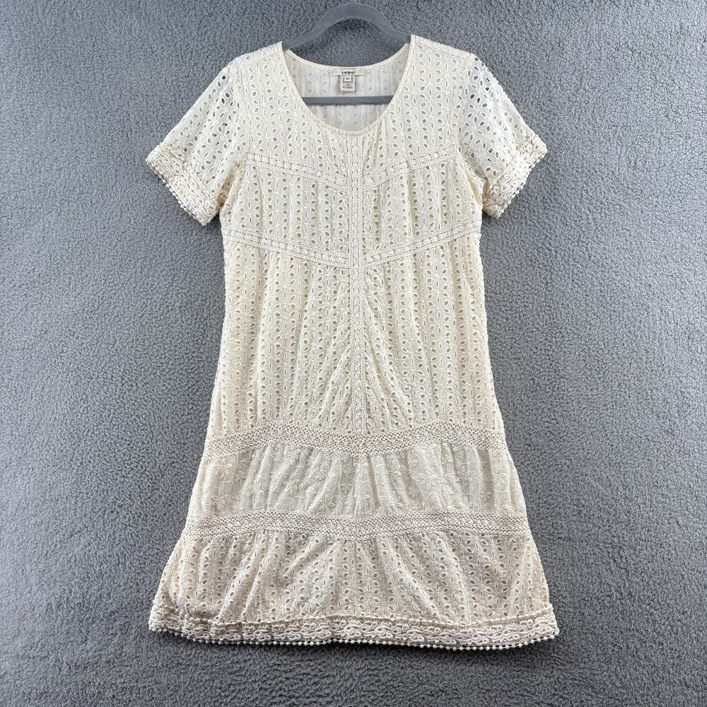 Sundance eyelet river dress cream embroidered boho ivory women's size 12